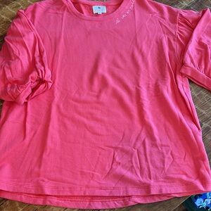 Sundry size 3 Pink Short Puff Sleece Crewneck Top La Vie En Rose